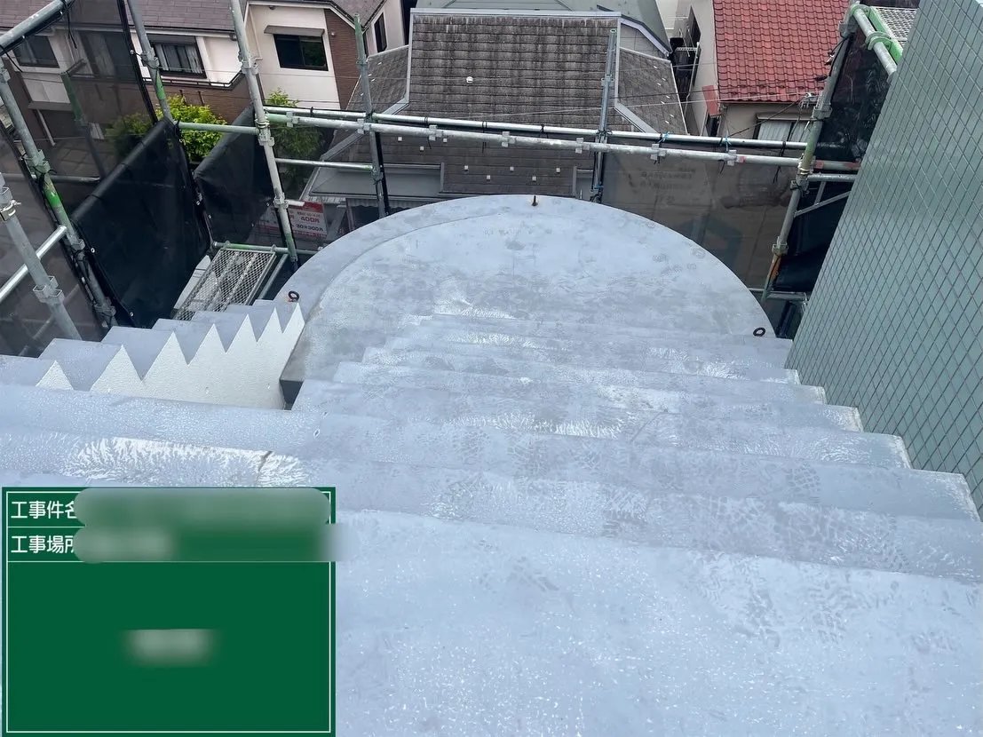 【屋上階段屋根ウレタン防水工事】