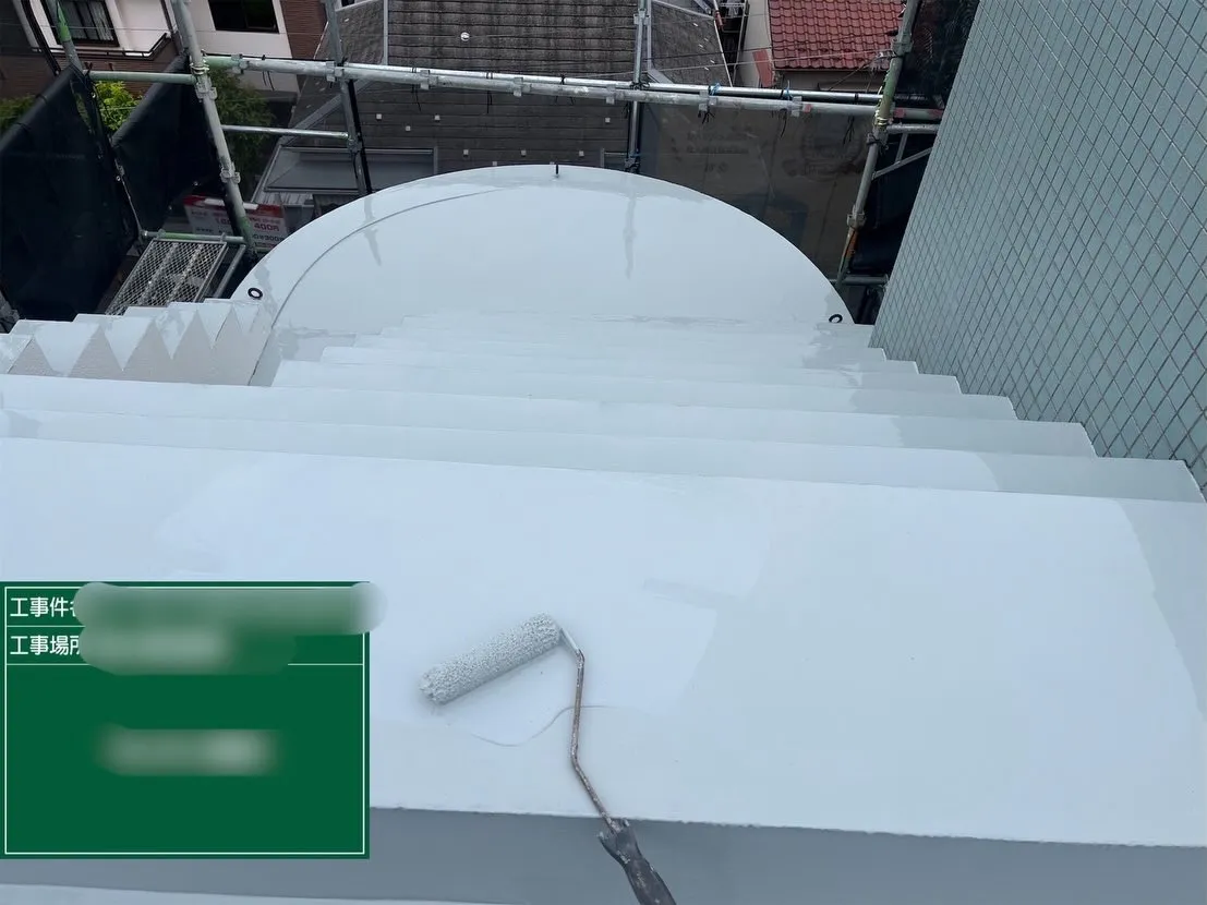 【屋上階段屋根ウレタン防水工事】