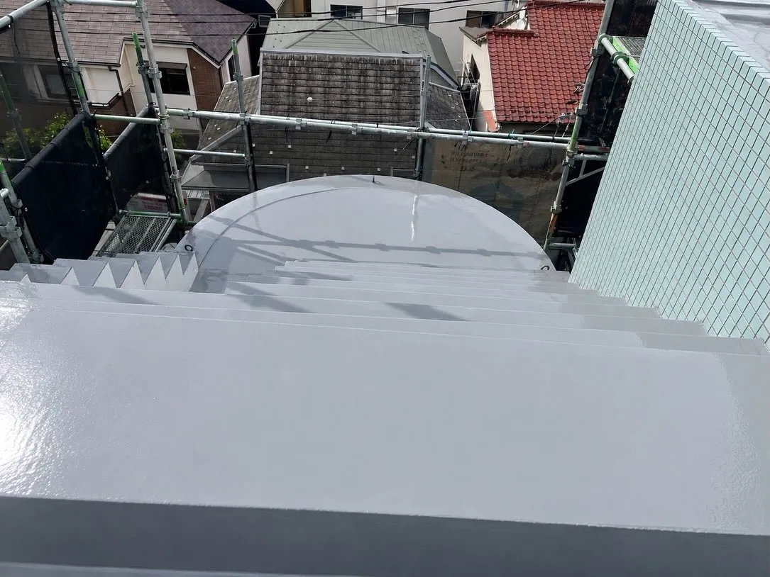 【屋上階段屋根ウレタン防水工事】