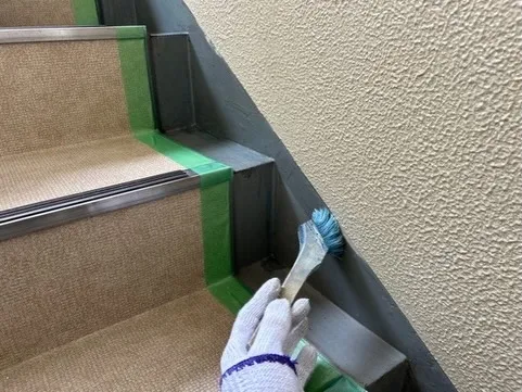 【階段側溝線防水工事】
