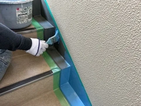 【階段側溝線防水工事】