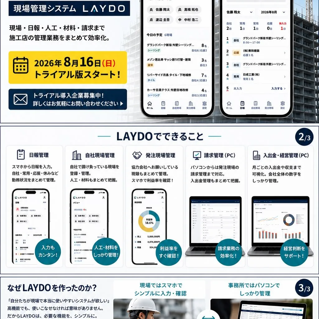 【LAYDO モニター導入会社募集📢】